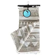 New Cynthia Rowley Tan Cream Aztec Boho 50”x60” Throw Blanket