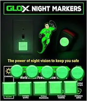 GLO-X Glow in The Dark Night Markers - Safety Dots Will Glow for up to 12 Hours