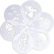 6PCS Coffee bar Stencil Cappuccino Art Stencils Cake Stencil templates Decoration Halloween Cappuccino Stencil Coffee Art Stencils Coffee Decorating Stencils White Cream Latte Art