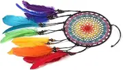 Dream Catcher for Girls, Rainbow Feather Dreamcatcher, Wedding Dream Catcher, Dream Catchers for Hanging Home Wall Decor Ornament Craft Dream Catcher Decorations