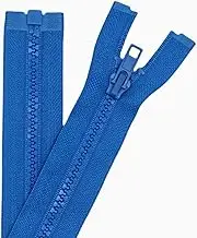MebuZip 2PCS #5 29 Inch Separating Jacket Zippers Resin Zipper Molded Plastic Zippers Bulk for Sewing Coat Jackets Clothes (Blue)