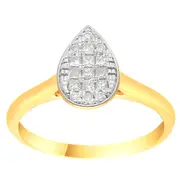 Pear Ring with 1/4ct of Diamonds in 9ct Yellow Gold
