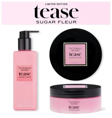 Victoria's Secret TEASE SUGAR FLUER Fragrance Parfume Body Lotion Cream Scrub