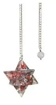 Pendulum Merkabah Resin Orgone Garnet
