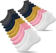 [Falechay] 10 Pairs Children's Trainer Socks Boys Girls Children's Socks Short Socks Cotton Sports Socks, Mix x 10, 39-42