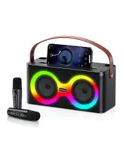 Karaoke Machine for Adults & Kids,Karaoke Speaker with 2 Karaoke Microphone,P...