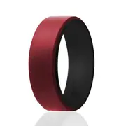 ROQ Silicone Wedding 2Layer Beveled 8mm Ring - Bordeaux by ROQ for Men - 7 mm Ring