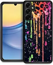 [CARLOCA] Compatible with Samsung Galaxy A15 Case with Rainbow Glitter Leopard Pattern Case Non-Slip Four Corners Shock Absorbing Soft TPU Case for Samsung Galaxy A15