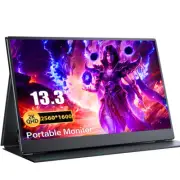 Portable Monitor 13.3" 2560x1600 USB-C HDMI Laptop Monitor IPS Gaming Display