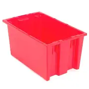 Stack And Nest Shipping Container No Lid 18x11x6 Red Lot of 6