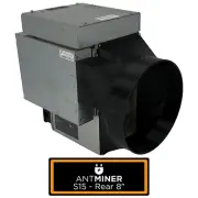 Antminer S15 T15 Rear + PSU to 8 Inch Fan Shroud Adapter Silencer Cooling Crypto