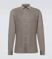 [Fedeli] Fedeli Linen shirt UK 16 brown