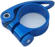 Bike Seat Clamp, Bike Seat Post Clamp Bicycle Seatposts Clamps Quick Release Lock Multi-color Aluminum Alloy Saddle Clamp Road Bike Seat Rod Lock Riding Accessories Seat Clamp(34.9mm Blue)