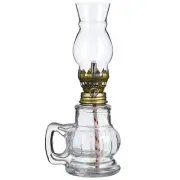 Set of 2 Kerosene Lantern Indoor Oil Lamps for Home Glass Chimney