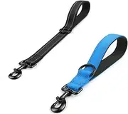 Yuiturt 2 Pcs Dog Car Seat Belt, Universal Short Dog Lead Dog Car Harness Pet Leashes Pet Safety Belt, Reflective Dog Lead Handle Padded Training Leash Traffic Lead for Medium Large Dogs