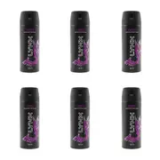 6x Lynx 150ml Deodorant Fragrance 48h Antiperspirant Protection Bodyspray Excite