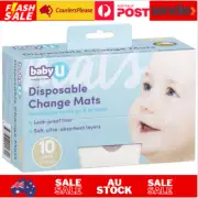10pk Baby U Disposable Portable Change Mats Nappies Diaper Changing Pads-