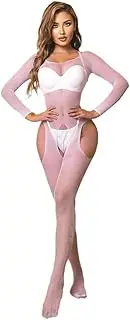 [Generic] Women Mesh Lingerie Stretchy Off the Shoulder Fishnet Bodysuit Tight Nightwear Sexy Lingerie