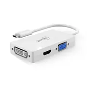 Cruxtec USB-C to HDMI/DVI/VGA Cable Adapter with MST , Support up to 4K/60Hz -- For Windows Only but not Macbook [CT3HDV-WH]