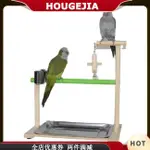 HOUG PARROTS PLAYGROND 帶餵食杯,鳥爬鱸魚梯架帶鈴玩具,鳥類食物餵食器,