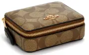 Coach Weekly Pill Box - C3349 Khaki Black Signature Canvas/Smooth Leather -NWT