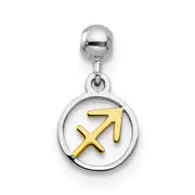Sterling Silver Mio Memento Rhodium-Plated Gold-Tone Sagittarius Charm