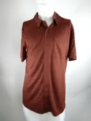 Smartwool Men Short Sleeve Button Down Shirt Sable Brown Medium 16963-N20