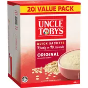 Uncle Tobys Oats Quick Sachets Family Pack Original Porridge 680g