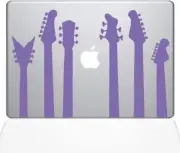 The Decal Guru Guitar Band Decal Vinyl Sticker, 13" MacBook Air, Lavender