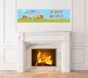 Choo Choo Train- Birthday Party Printed Banner -Indoor Outdoor Train Banner