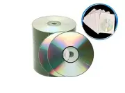 100 pcs 52X Shiny Silver Top Blank CD-R Disc Media 700MB + 100 Paper Sleeve