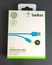 Blue Belkin MIXIT 4 ft Micro-USB to USB Cable for Mobile Devices - New & Sealed