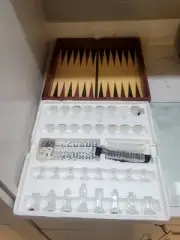 Glass Top Chess Set Board Frosted and Clear Glass Chess Pieces Backgammon Board