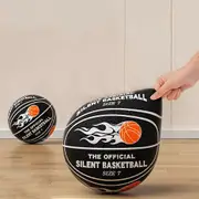 Silent Basketball High-Resilience Bouncing Mute Ball Size 3/5/7 No Noise Basketball for Various Indoor Activities 18/21/24cm Black Clouds 18 cm dia...