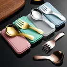Fork Spoon with Case Easy to Clean Cutlery Set Portable Stainless Steel Travel