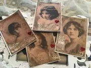 LARGE Vintage Ephemera Journal Cards Collage Junk Journal 4~LARGE
