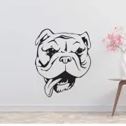 Bull Dog Removable Vinyl Decal Matte Finish Home Decor for Indoor Walls