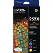 Epson GENUINE 252XL Ink Cartridges CMYBK Value Pack C13T253692 Yield 1,100 Pages
