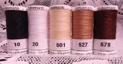 1 black 1 white 3 brown GUTERMANN 100% polyester sew-all thread 274 yard spools