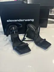 Alexander Wang’s Blake Sandals With Draped Mesh Crystal Curtain