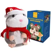 Talking Hamster Repeats What You Say Mimicry Pet Plush Buddy Electronic Gray