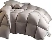 Extra-Soft Down Comforters, Lightweight Winter Thicken Duvet Insert with Corner Tabs and Down Proof Fabric, Cloud-Like Fluffiness Down Bed Comforter for Sleeper,Gray,220x240CM/87 x94