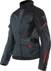 Women's Jacket Motorcycle Dainese Tempest 3 Lady Dry Ebony Black Lava Red TG 48