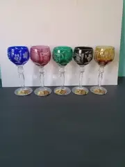 Anna Hutte Cut To Clear Cordial Glass Set Of 5 Made In W Germany
