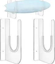 Yousoontic 2 Sets Surfboard Wall Mount Rack Clear Acrylic Surf Board Wall Display Vertical Surfboard Wall Rack Storage Holder for Surfboards Short Boards Snowboard Holds 50 Lbs