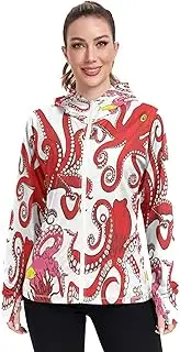 [RPLIFE] Octopus Uv Protection Jacket for Women, Upf 50+ Hiking Shirt Women, S-XXL