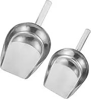 Amosfun 2Pcs Stainless Steel Shovel Multi Purpose Ice Nut Grain Scoops Compact Design for Kitchen Bar Home Use Light Easy to Store