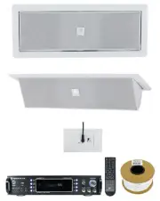 (2) Rockville LUX STEALTH D4 Dual 4" Motorized Ceiling/Wall Home Speakers+Amp