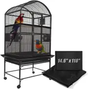 Bird Cage Netting Seed Catcher Adjustable Skirt Soft Mesh for Round Square Cages