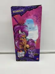 Cave Club Roaralai Doll (8 – 10-inch, Purple Hair) Poseable Prehistoric Fashion